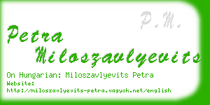 petra miloszavlyevits business card